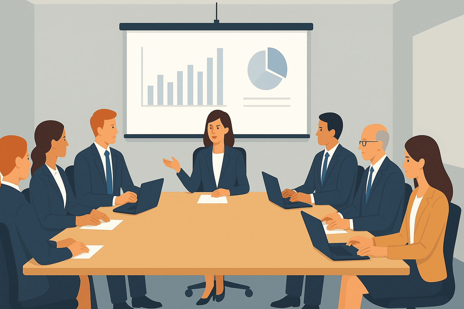 Spotkanie biznesowe w profesjonalnej sali konferencyjnej