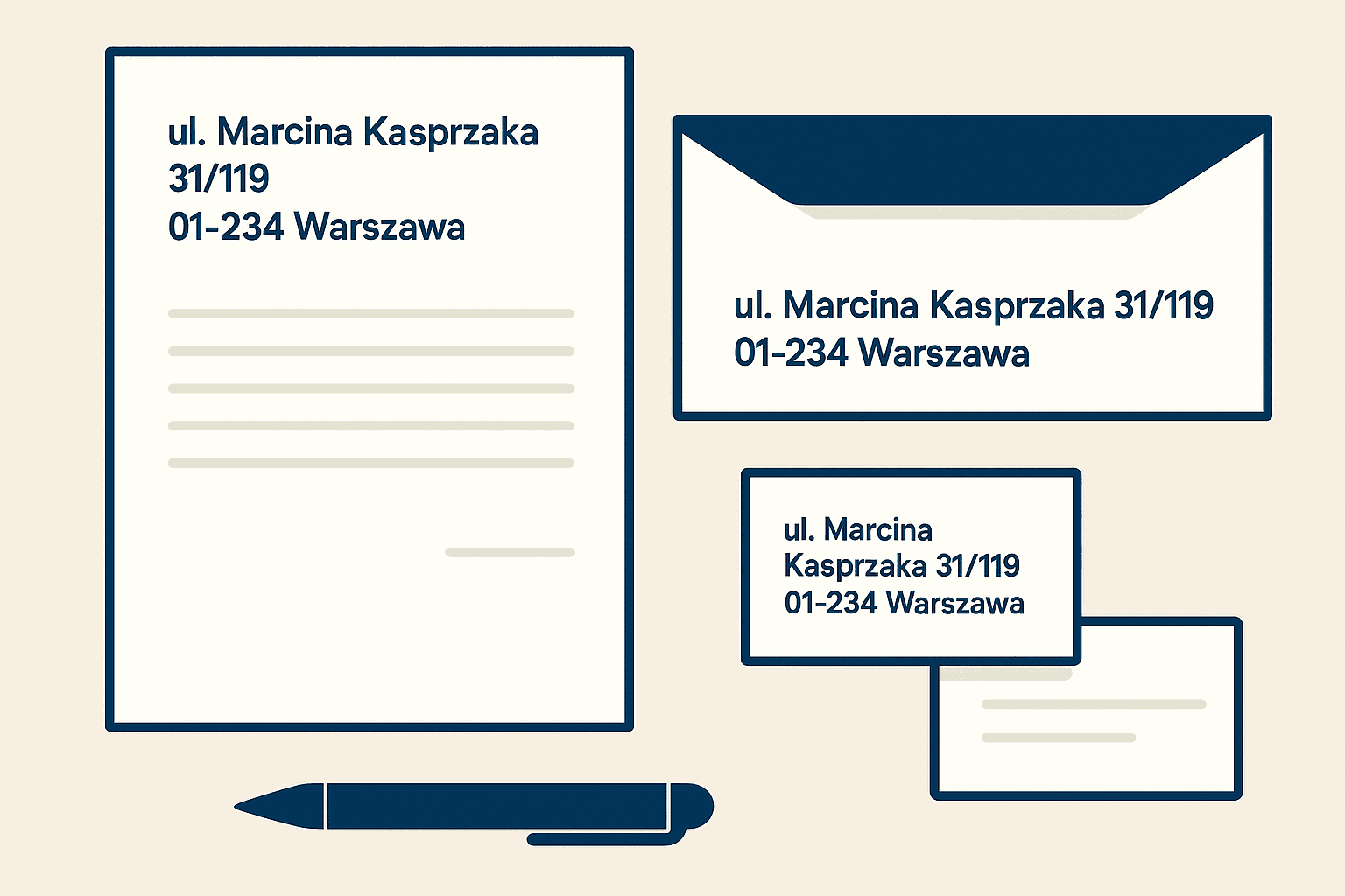 Materiały firmowe z prestiżowym adresem